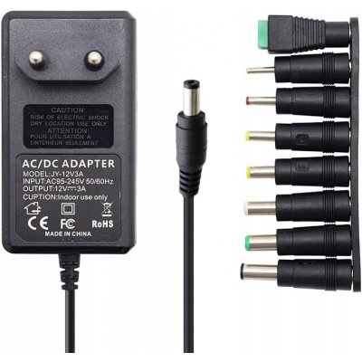 Univerzální napájecí adaptér Izoxis 30W, nastavitelný, 6 koncovek, USB – Hledejceny.cz