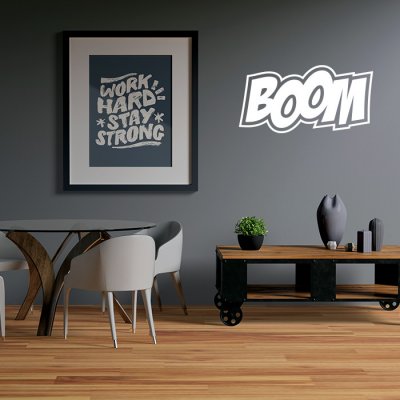 SABLIO Samolepka na zeď nápis BOOM rozměry 60x30 cm – Zboží Dáma