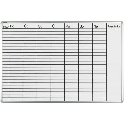 VMS Vision Lakovaná plánovací tabule ekoTAB týdenní 1000 x 700 cm – Zboží Mobilmania