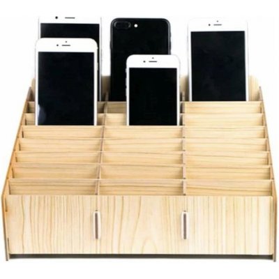 Univerzální dřevěný stojan / organizér pro 24 telefonů – Zboží Mobilmania