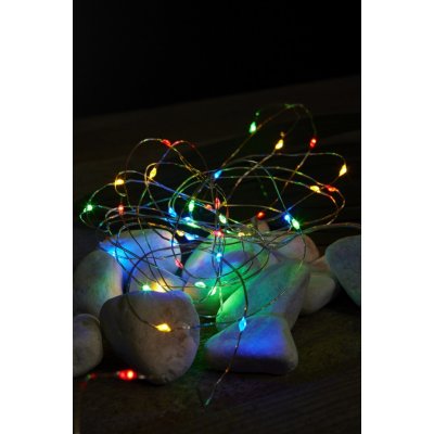 Star trading LED-wire garland Dew Drops 40 multicolour LED wire: silver length ca.4 – Zboží Dáma
