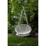 Hamaka Závěsné houpací křeslo Macramé bílá – Sleviste.cz