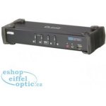 Aten CS-1764A DataSwitch elektronický 4:1 (kláv.,DVI,myš,audio) USB + 2 USB periferie – Zboží Živě