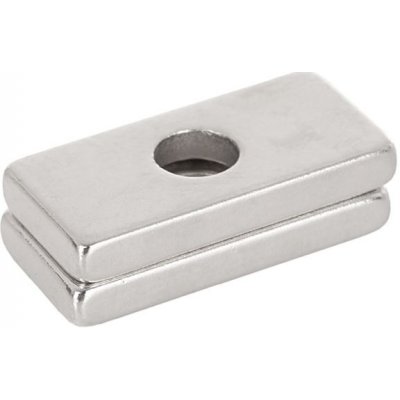 GEKO Magnet neodymový s montážním otvorem 20x10x3mm, plochý 2ks G02422 – Zboží Dáma