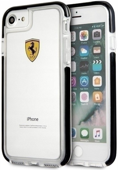 Pouzdro FERRARI Apple iPhone 7 / 8 / SE 2020 / SE 2022 - plastové / gumové - černé / průhledné