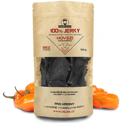 Usušil & Syn Sušené maso 100% JERKY Hovězí Habanero hovězí 150 g – Zboží Dáma