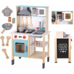 OEM TOOKY TOY Velká dřevěná kuchyňka pro děti 10 el. FSC – Sleviste.cz