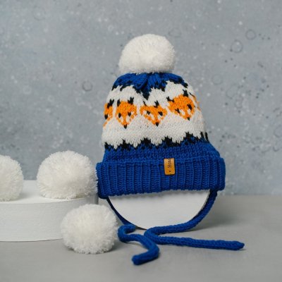 Kojenecká zimní pletená čepice tmavě modrá – Zboží Mobilmania