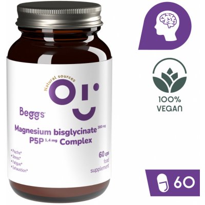 Beggs Magnesium bisglycinate 380 mg + P5P COMPLEX 1,4 mg 60 kapslí