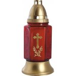 Lampa hřbitovní KŘÍŽ RATOLEST skleněná 200g d11x25cm červená – Hledejceny.cz