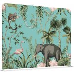 Jansen Display Potištěná látková dělící stěna 200-150 Oboustranný Dětský koutek tropická zvířata, 1984 x 1502 mm – Zboží Živě