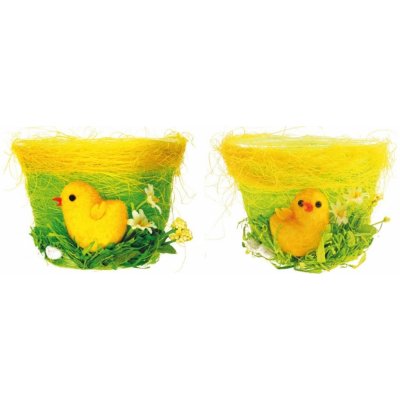 Květináč zelený s kuřátkem 9 x 12,5 cm – Zboží Dáma