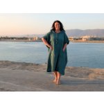 Nelly Mušelínové pončo dámské Lahvově zelená – Zboží Dáma