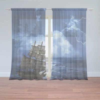 Sablio Záclony Loď v bouřce: 2ks 150x250cm – Hledejceny.cz