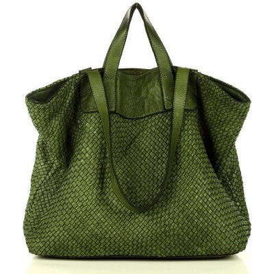 Mazzini Marco zelená PLETENÁ shopper BAG V186C