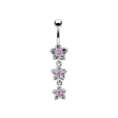 Šperky4U stříbrný piercing do pupíku kytičky BP01123-CP – Hledejceny.cz