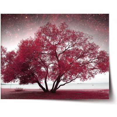 Sablio Plakát Červený strom - 120x80 cm – Zboží Mobilmania