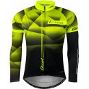 Cyklistický dres Force BEST dlouhý rukáv černo-fluo