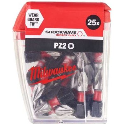 Milwaukee CD Tic Tac PZ2 x 25 mm Šroubovací bity SHOCKWAVE™ IMPACT DUTY™ 10 sad po 25ks bitů – Zbozi.Blesk.cz