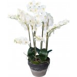 Luxusní umělá květina Orchidej bílá, 105cm – Zboží Mobilmania