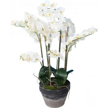 Luxusní umělá květina Orchidej bílá, 105cm