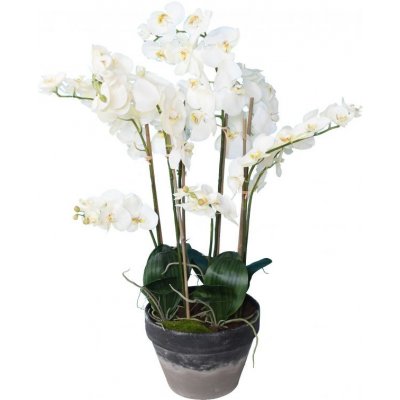 Luxusní umělá květina Orchidej bílá, 105cm – Zboží Mobilmania