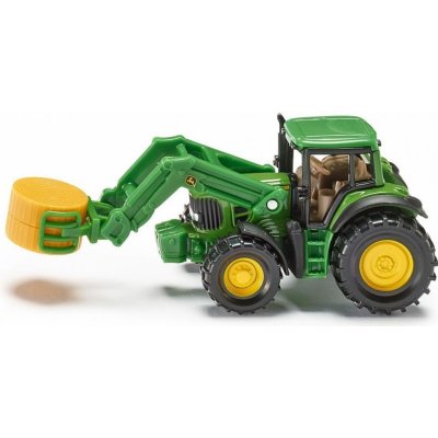 Siku Traktor JOHN DEERE s čelním nakladačem a vidlemi na kulaté balíky 1379 – Zbozi.Blesk.cz