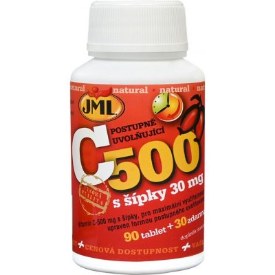 JML Vitamin C s šípky 120 x 500 mg tablet s postupným uvolňováním – Hledejceny.cz
