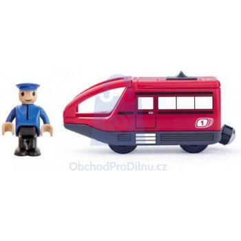Woody Elektrická lokomotiva s panáčkem červená