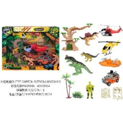 LEAN Toys Sada stromů Dinosaur World Vehicles