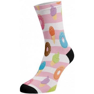 Walkee DONUTS barevné potištěné bavlněné ponožky – Zboží Mobilmania