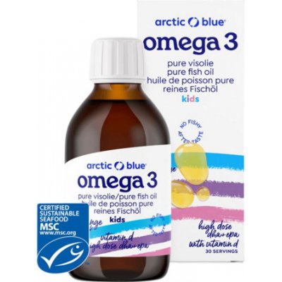 Arctic Blue Kids Omega 3 450 mg DHA + 380 mg EPA + vitamin D 150 ml – Hledejceny.cz