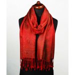 Šála Tsewang červená s tmavě zelenou – Zboží Mobilmania