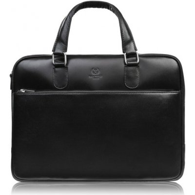 Paolo Peruzzi Kožená taška na dokumenty černá – Zboží Mobilmania