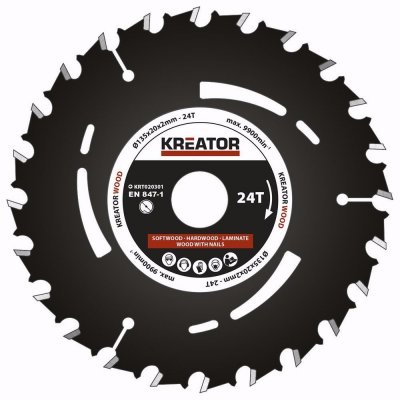 KREATOR KRT020301 Pilový kotouč pro ponorné pily 135mm, 24T – Hledejceny.cz