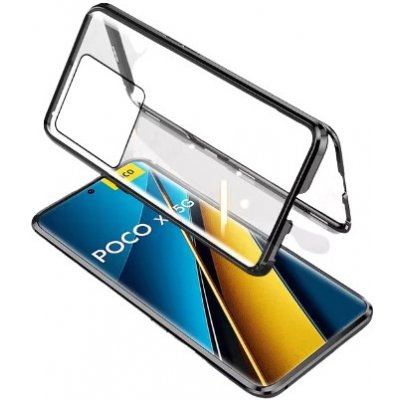 Beweare Magnetický oboustranný kryt s tvrzeným sklem na Xiaomi Poco X6 5G - černý – Zboží Živě