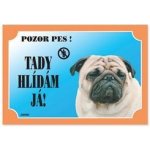 Dafiko Tabulka Tady hlídám! Mops 1ks – Zboží Mobilmania