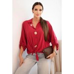 Kesi dámská košile ART61953 s viskózou a ozdobnými knoflíky bordó – Sleviste.cz