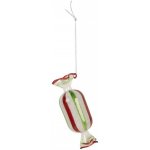 Clayre & Eef Červeno-zelená skleněná vánoční ozdoba bonbón - 5*13 cm - Clayre & Eef – Hledejceny.cz