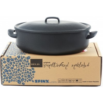 Belis Oválný pekáč s poklicí modrý smalt Belis/Sfinx 32 cm – Zboží Dáma