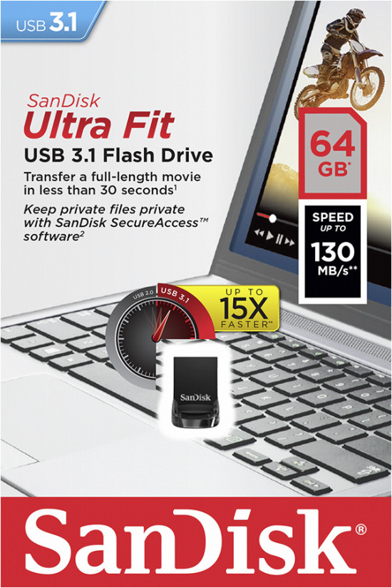 SanDisk Cruzer Ultra Fit 64GB SDCZ430-064G-G46