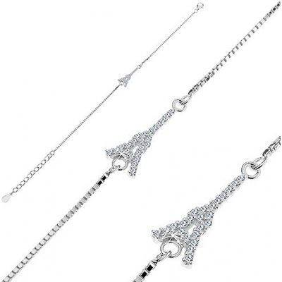 Šperky Eshop ze stříbra Eiffelova věž se zirkony řetízek z hranatých oček G24.03 – Zboží Mobilmania