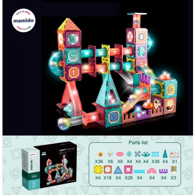 Mamido Barvená magnetická stavebnice s kuličkovou dráhou 166 dílů MT1223 – Hledejceny.cz