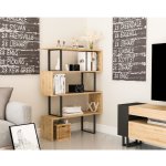 Asir Knihovna ADRIANA 124x91,5 cm béžová/černá AS0800 – Zboží Mobilmania