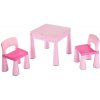 Dětský zahradní nábytek New Baby Dětská sada stoleček a dvě židličky růžová