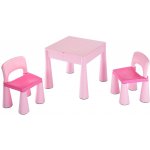 New Baby Dětská sada stoleček a dvě židličky růžová – Zboží Mobilmania