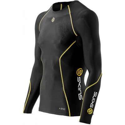 Skins A200 Mens Long Sleeve Top pánské aktivní kompresní triko s dlouhým rukávem black – Sleviste.cz