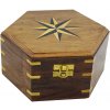 Dárková krabička SEA CLUB Dřevěná truhla - box s větrnou růžicí 18,5 cm 9362