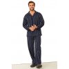 Pánské pyžamo F&F 908 pánské pyžamo dlouhé propínací tm.modré