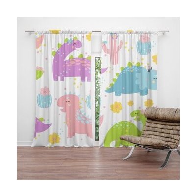Sablio Závěs Dinosauři s kaktusy: 2ks 140x250cm – Hledejceny.cz